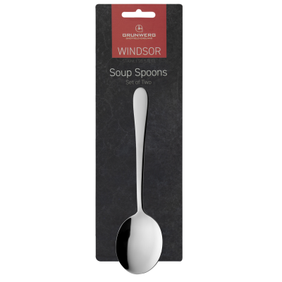 Windsor Carded 18/0 2 Soup Spoons