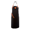 Global Black Leather Apron Brown Straps
