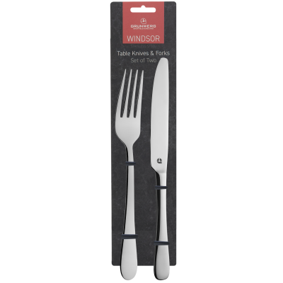 Windsor 18/0 Carded 2 Table Forks & 2 Table Knives