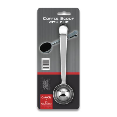 S/S Coffee Scoop With Clip Carded