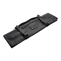 9 POCKET BLACK LEATHER KNIFE CASE, Global 9 Pocket Black Leather Knife Case