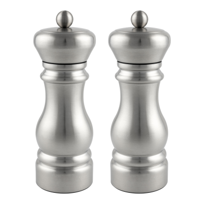 G Mill 6600 2 Piece Clear S/S Salt & Pepper Mill Set 17cm