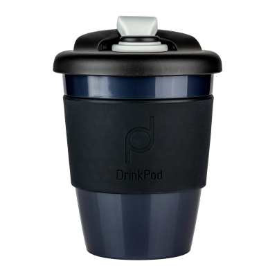 Drink Pod Re-Useable Coffee Cup Plastic 340ml Black