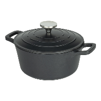Commichef Cast Aluminium Casserole 20cm 2.8L Black