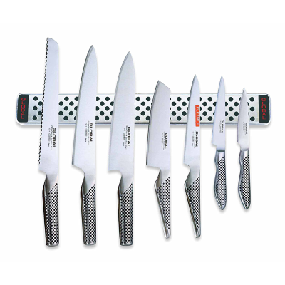 Global 7 Pce Knife & Magnetic Rack Set