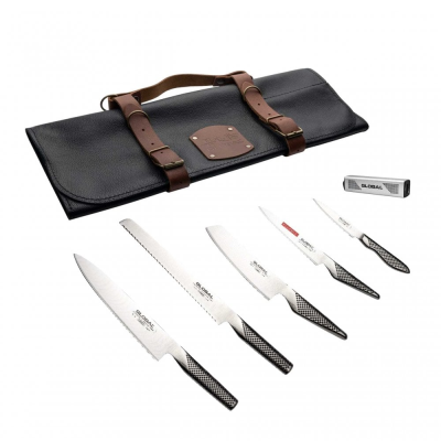 Global Limited Edition Chef Set (5 KNIVES + LEATHER CASE)