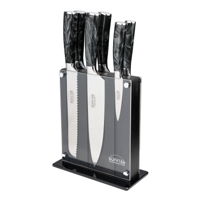 RF Sunrise 7 Piece Knife Block Set Jet Black