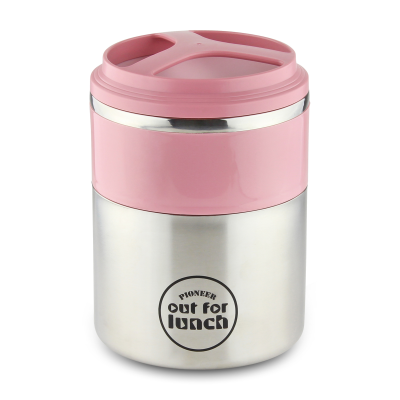 Out For Lunch Vacuum Lunch Box Double Compartment S/S & Pink