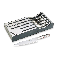 Global 5 Piece Knife Set with S/S Dock (G-2,3,9,GS-5,11)
