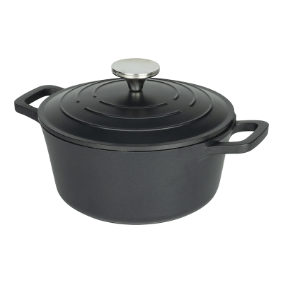 Commichef Cast Aluminium Casserole 20cm 2.8L Black