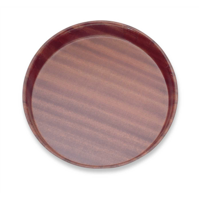 Mahogany Wood Deep Tray 13" Diam.