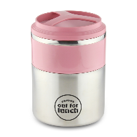 Out For Lunch Vacuum Lunch Box Double Compartment S/S & Pink