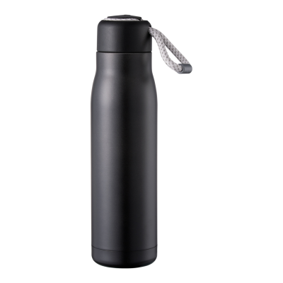 Vacuum Drinks Bottle with Hanging Cord 0.5L Matt Black