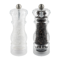 G Mill 6600 2 Piece Clear Acryllic Salt & Pepper Mill Set 14cm