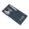 3 PCE CUTLERY SET WITH LEATHER POUCH, WINDSOR 18/10
