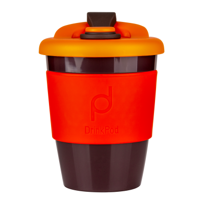 Drink Pod Re-Useable Coffee Cup Plastic 340ml Red