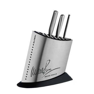 Global 4Pce MRJ Knife Block Set S/S