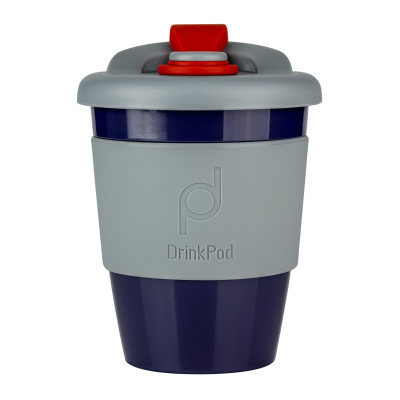 Drink Pod Re-Useable Coffee Cup Plastic 340ml Grey