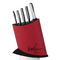 Global 7Pce MRJ Knife Block Set Red/Black