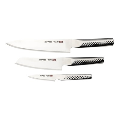 Global Ukon 3 Piece Knife Set (GU-01, GUM-10, GUF-30)