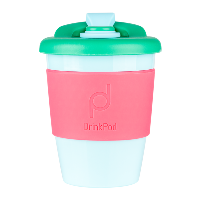 Drink Pod Re-Useable Coffee Cup Plastic 340ml Pink