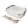 Out For Lunch S/S Lunch Box 1400ml with Spork, Straw & Bag Mirror