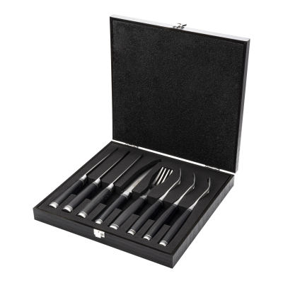 Katana Saya Pakkawood 8 Piece Steak Knife & Fork Set