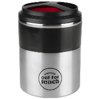 Out For Lunch Vacuum Lunch Box Single Compartment S/S & Black