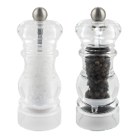 G Mill 6600 2 Piece Clear Acryllic Salt & Pepper Mill Set 11cm