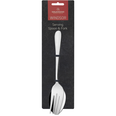 Windsor 18/0 Carded Serving Spoon & Fork Set