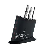 Global 4Pce MRJ Knife Block Set Black/Red