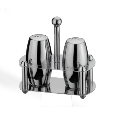G Mill Salt & Pepper Set With Stand Satin