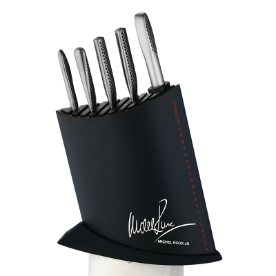 Global 7Pce MRJ Knife Block Set Black/Red