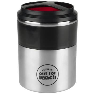Out For Lunch Vacuum Lunch Box Single Compartment S/S & Black