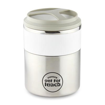Out For Lunch Vacuum Lunch Box Single Compartment S/S & Grey