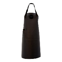 Global Black Leather Apron Black Straps 82x60cm