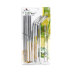 S/S Straws Set of 8 26.5cm 4 Straight & 4 Curved & 2 Cleaning Brushes