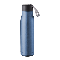 Vacuum Drinks Bottle with Hanging Cord 0.5L Blue
