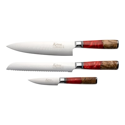 Katana Elements 3 Piece Knife Set Volcanic Red