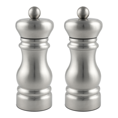 G Mill 6600 2 Piece Clear S/S Salt & Pepper Mill Set 11cm