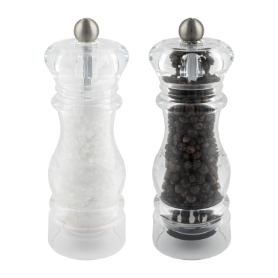 G Mill 6600 2 Piece Clear Acryllic Salt & Pepper Mill Set 14cm