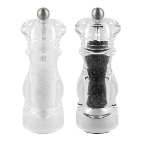 G Mill 6600 2 Piece Clear Acryllic Salt & Pepper Mill Set 17cm