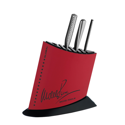 Global 4Pce MRJ Knife Block Set Red/Black