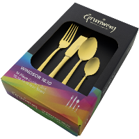 Windsor 18/10 16 Piece Cutlery Set Gold Finish