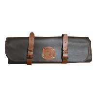 RF 10 Pocket Leather Knife Case 45x87cm Black with Brown Handles