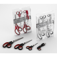 4 Pce Scissor Set, Black/Red