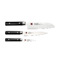 Kasumi Damascus Set of 3 Knives (Santoku 18cm Utility 15cm Paring 8cm)