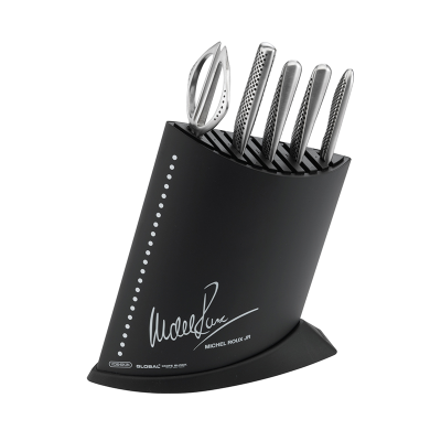 Global 6Pc MRJ Knife Block Set Black/White