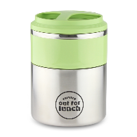 Out For Lunch Vacuum Lunch Box Single Compartment S/S & Green