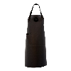 Global Black Leather Apron Black Straps 82x60cm